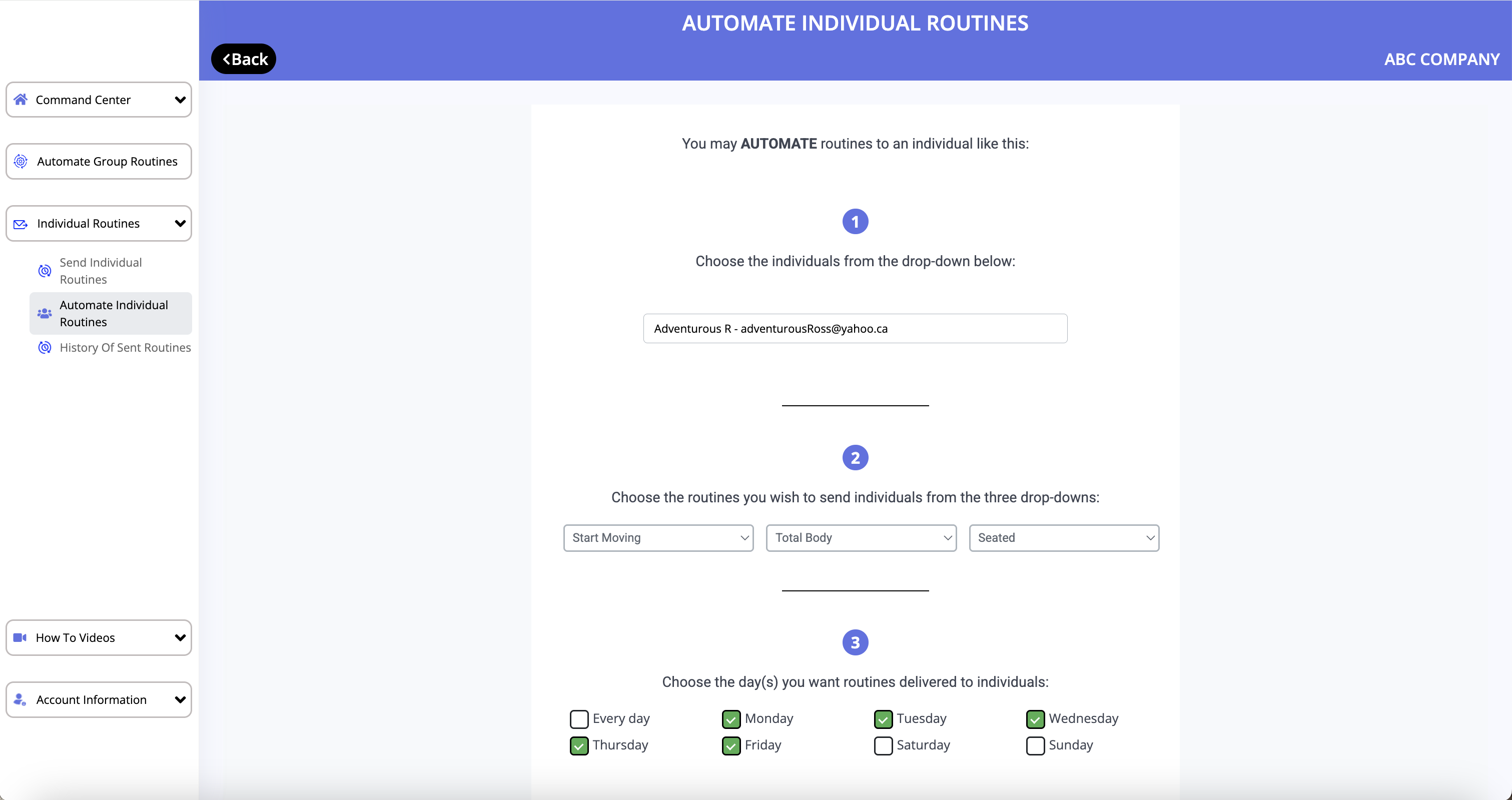 Send Movement Prescriptions via Email or Text